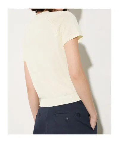 Maxco. Embroidered Knitted T-shirt In Neutral
