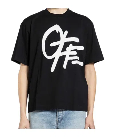 Off-white 스프레이 로고 스케이트 티셔츠 In Black