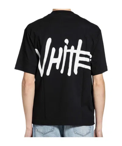 Off-white 스프레이 로고 스케이트 티셔츠 In Black