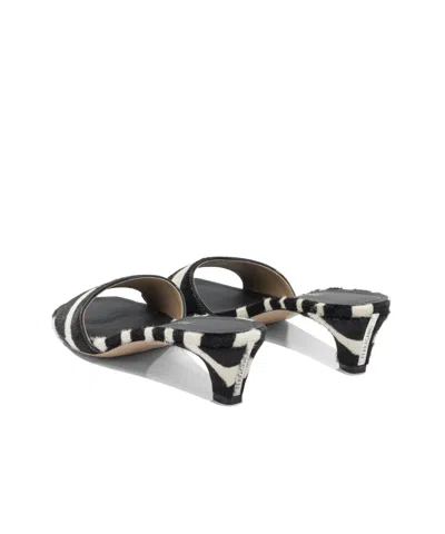 Ferragamo Sandals Open Toe Textured Finish Zebra Pattern In Multi