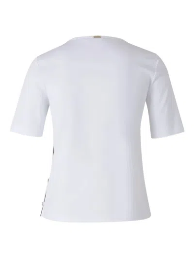 Herno Cotton T-shirt With Logo Buttons On The Sides In White