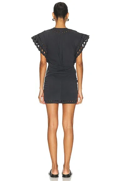Isabel Marant Étoile Orlane Broderie Anglaise Cotton-jersey Mini Dress In Black