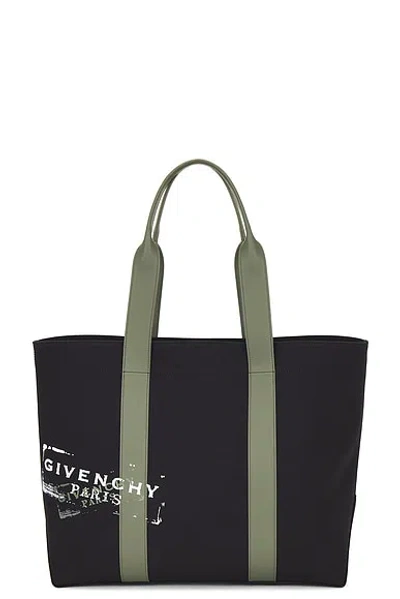 Givenchy Large Canvas Tote Bag Rectangular Handles In Black