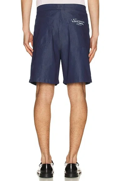 Givenchy Belt Loop Shorts In Blue