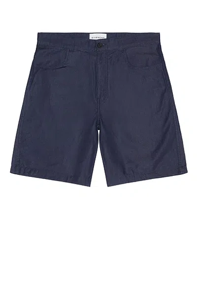 Givenchy Belt Loop Shorts In Blue
