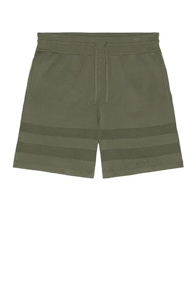 Givenchy Green Textured Shorts In Green