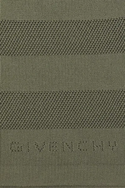 Givenchy Green Textured Shorts In Green