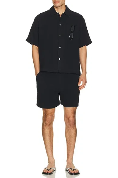 Frame Open Weave Shorts In Black