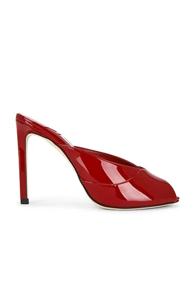 Jimmy Choo Brigitte 100mm Patent Leather Mule Pumps In Red