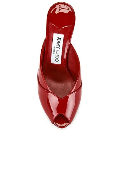 Jimmy Choo Brigitte 100mm Patent Leather Mule Pumps In Red