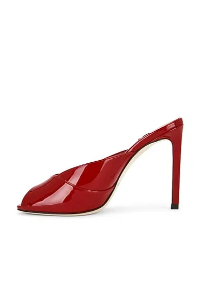 Jimmy Choo Brigitte 100mm Patent Leather Mule Pumps In Red