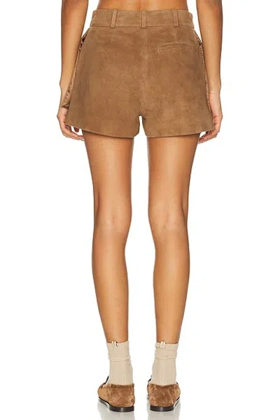 Monse Deconstructed Suede Short In Brown