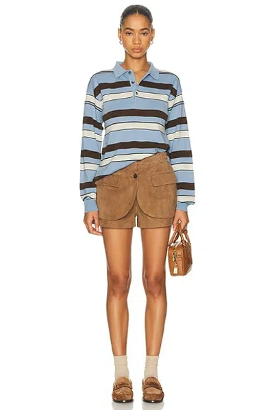Monse Deconstructed Suede Short In Brown