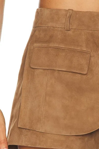 Monse Deconstructed Suede Short In Brown