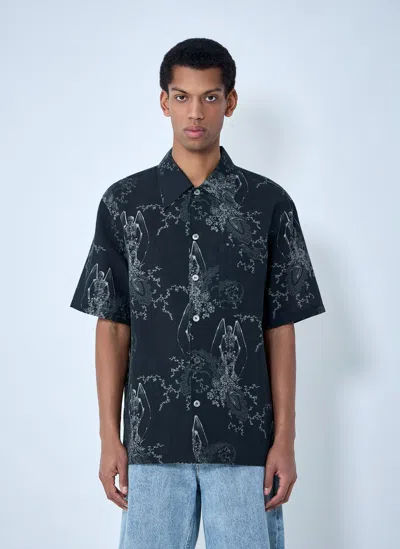 Our Legacy Mens Death Paisley Print Graphic-print Short-sleeve Cotton And Linen Shirt In Multi