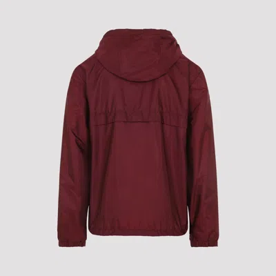 Moncler Hooded Jacket With Adjustable Hood For Men In Burgundy