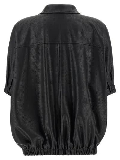 Nude Openwork Zip-up Jacket In Black