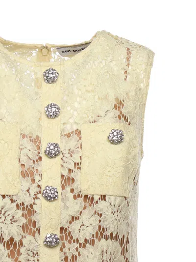 Self-portrait Self Portrait Short Dress With Embellishment In Yellow
