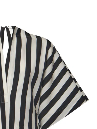 Jacquemus Womens Jacquard Medium Stripes Moisson Striped Cotton And Silk Tunic In White