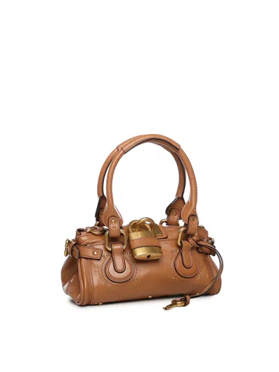 Chloé Paddington Brown Handbag With Two Top Handles And Padlock On The Front In Leather Woman In Brown