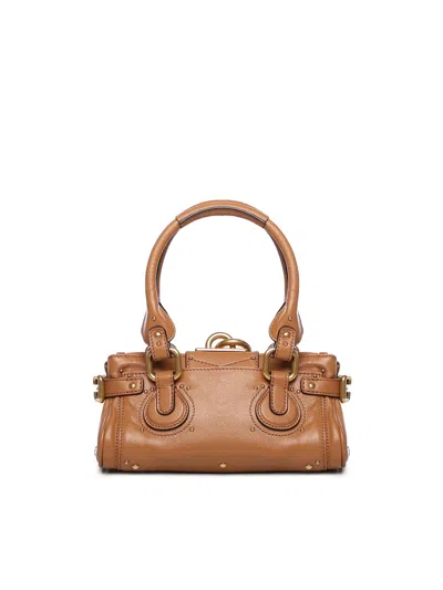Chloé Paddington Brown Handbag With Two Top Handles And Padlock On The Front In Leather Woman In Brown
