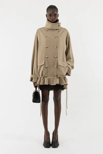 Arakii Frill Jacket Dress In Sand