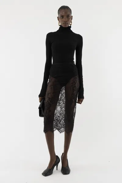 Arakii Jersey Longsleeve Turtleneck In Black