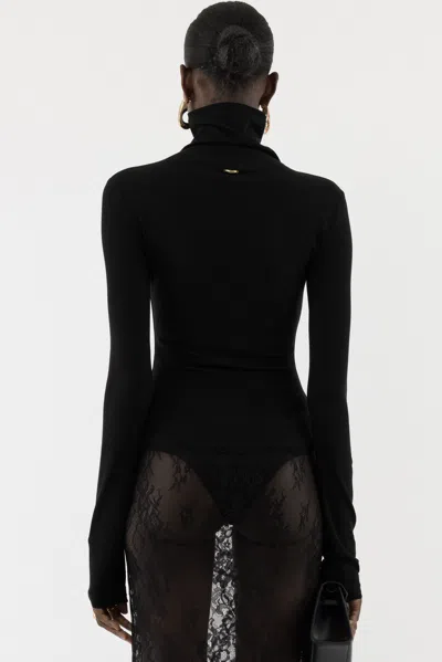 Arakii Jersey Longsleeve Turtleneck In Black