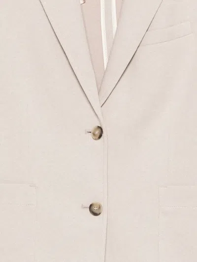 Gant Button Blazer In Neutral