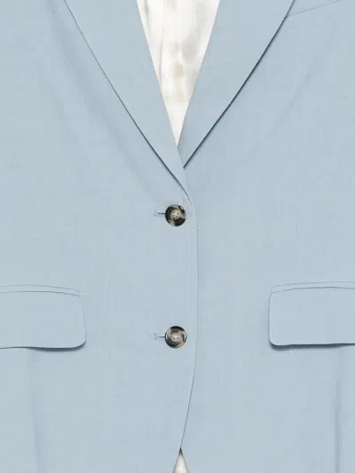 Gant Button Single-breasted Blazer In Blue