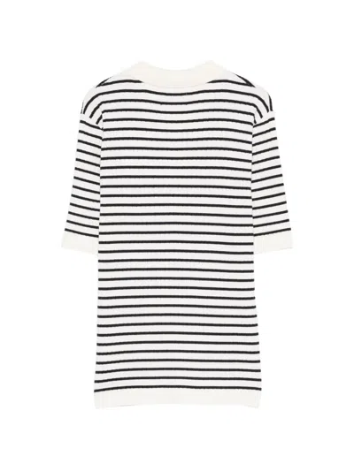 Gant Striped Polo Shirt In White