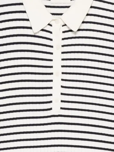 Gant Striped Polo Shirt In White