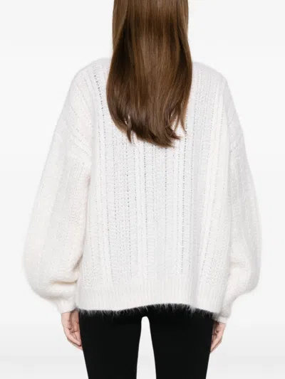 Soft Goat Buttoned Cardigan In White