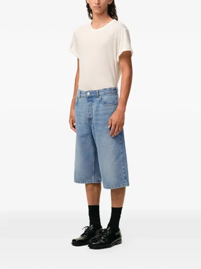 Ami Alexandre Mattiussi Large Fit Bermuda Shorts 14 Bleu Used In Blue