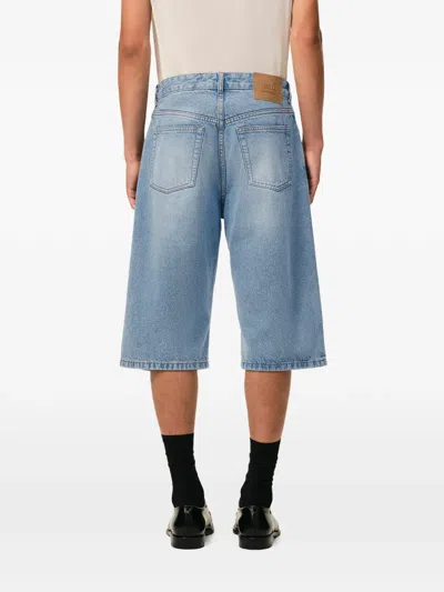 Ami Alexandre Mattiussi Large Fit Bermuda Shorts 14 Bleu Used In Blue