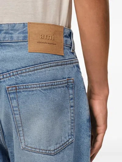 Ami Alexandre Mattiussi Large Fit Bermuda Shorts 14 Bleu Used In Blue