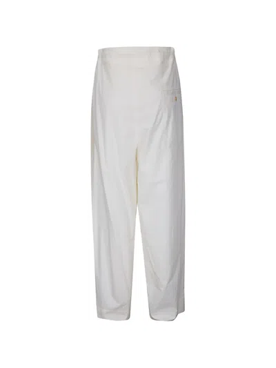 Hed Mayner Belt-loop Trousers In White