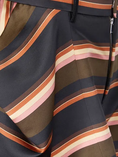 Sacai Horizontal-stripe Shorts In Multi