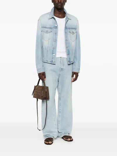 Erl Flap-pocket Denim Jacket In Blue