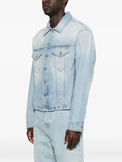 Erl Flap-pocket Denim Jacket In Blue