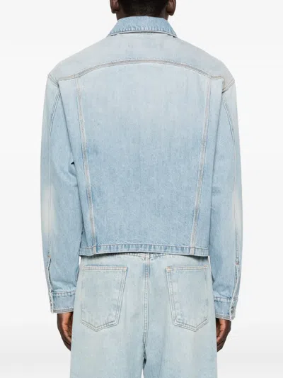 Erl Flap-pocket Denim Jacket In Blue