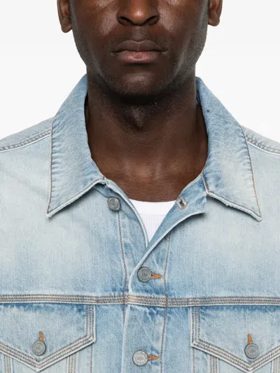 Erl Flap-pocket Denim Jacket In Blue