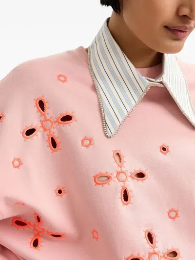 Essentiel Antwerp Floral-pattern Embroidered Sweatshirt In Pink