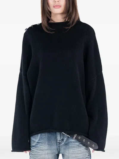 Protémoa Buttoned-shoulder Sweater In Blue