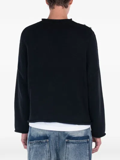 Protémoa Buttoned-shoulder Sweater In Blue