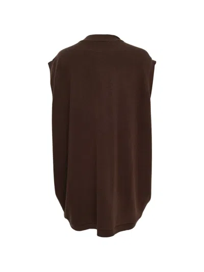 Bonbom Button Front Drape Cardigan In Brown