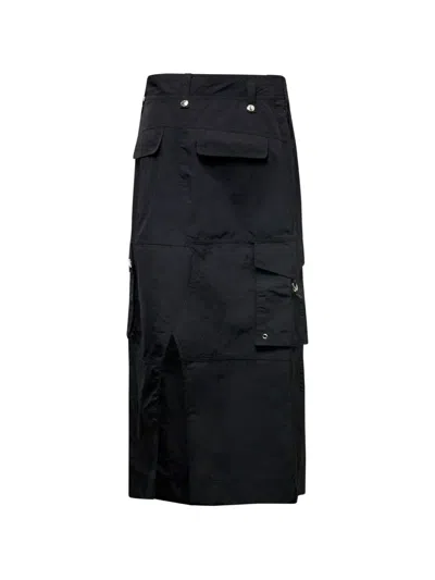 Re Code Cargo Maxi Skirt In Black