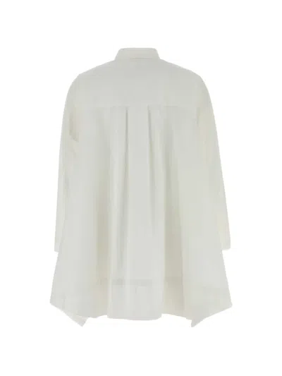 Sacai White Oversized Solid Shirt In White