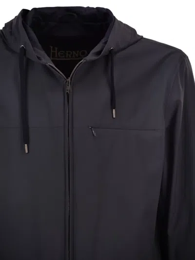 Herno Adjustable-hood Jacket In Blue
