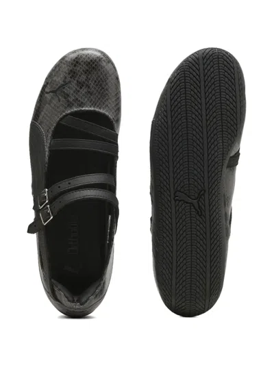 Puma Cool Dark Grey Speedcat Snake Print Ballet Flats-like Sneakers In Black